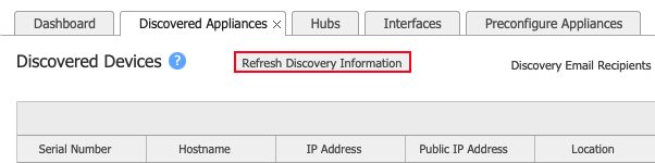 Refresh Discovery Information
