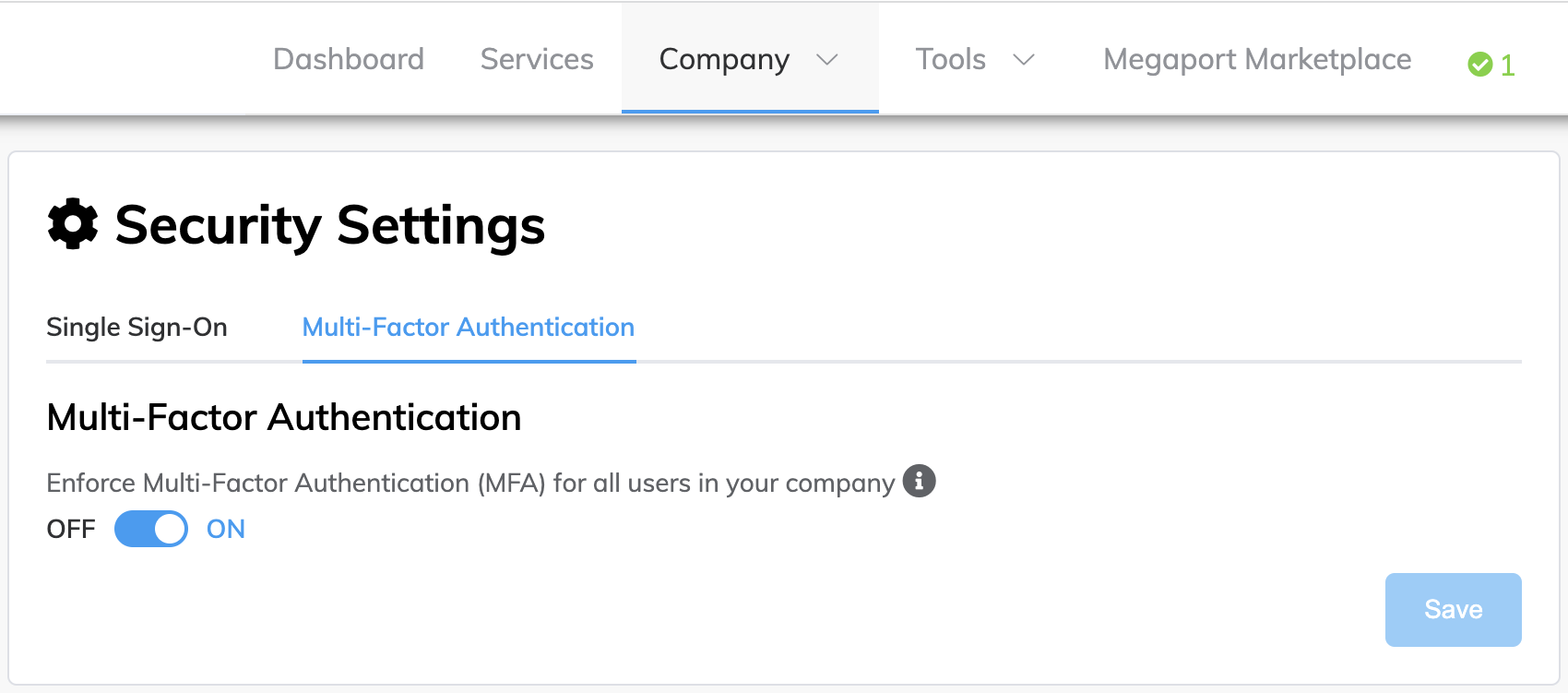 Global Multi-factor Authentication Setting