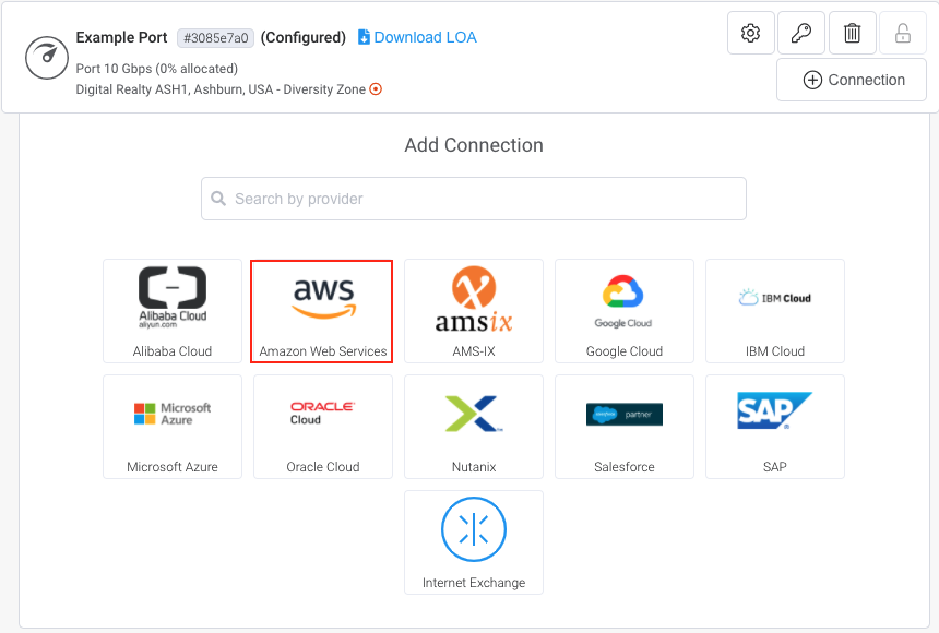 Add AWS connection
