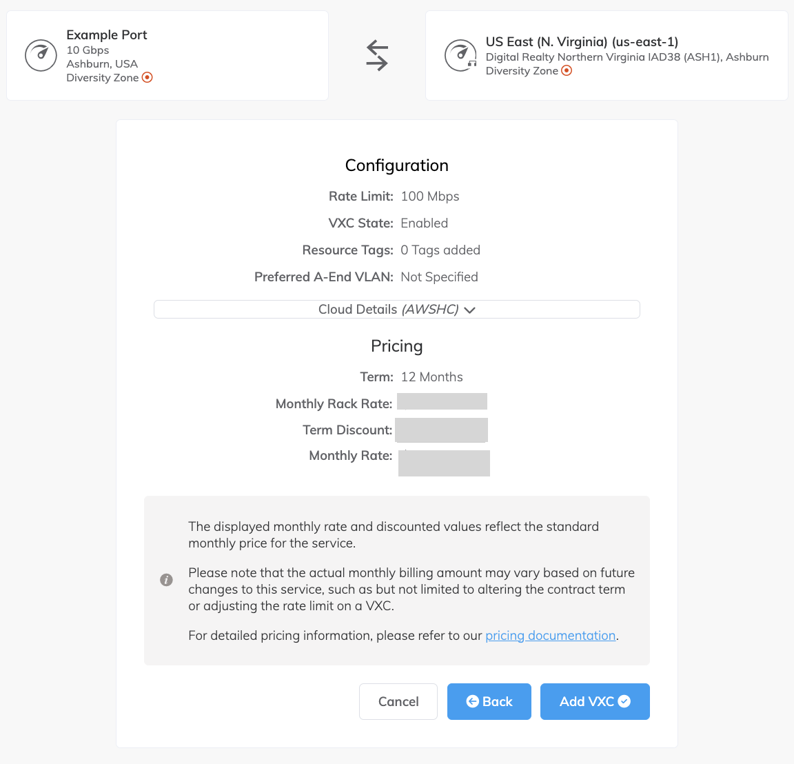 Connection detail summary