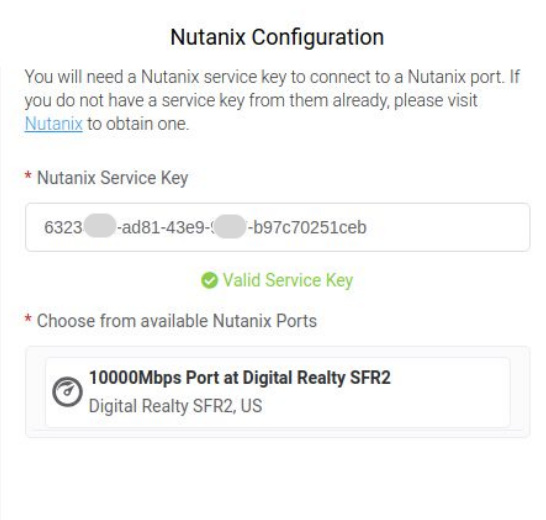 Nutanix service key