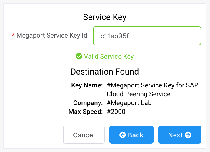 SAP service key