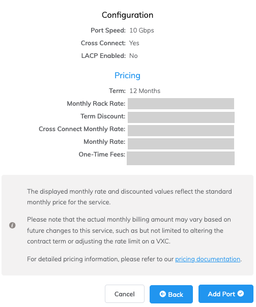 Cross Connect fees