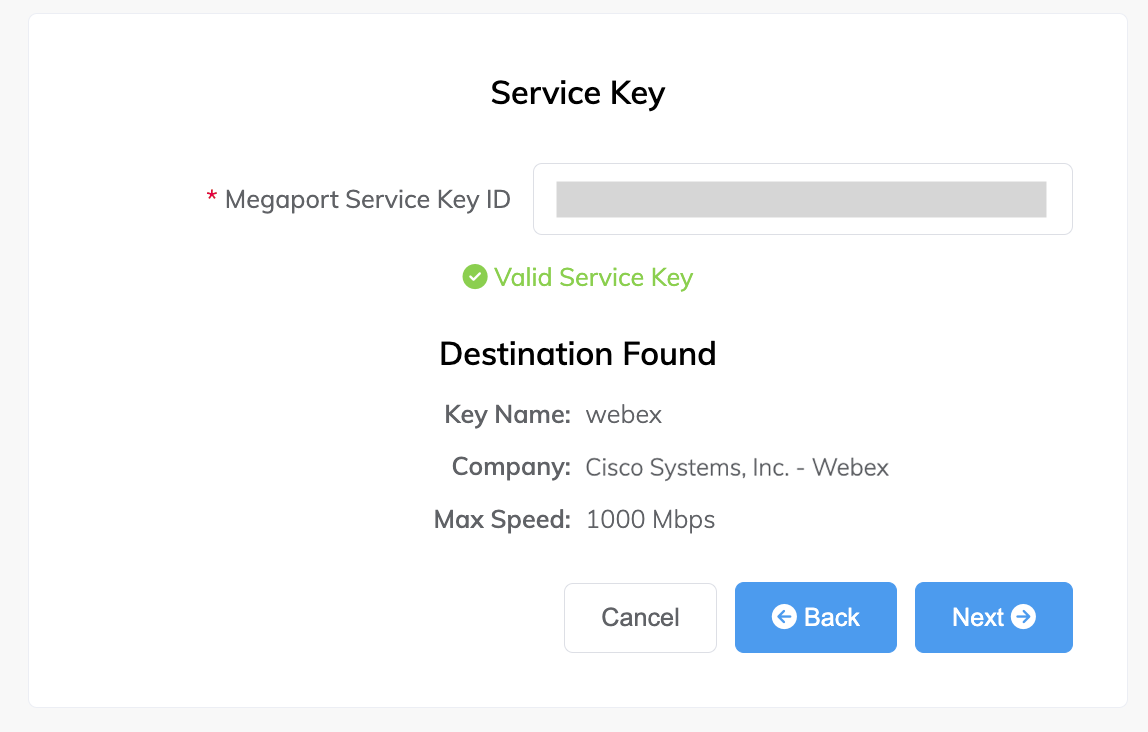 Service Key eingeben