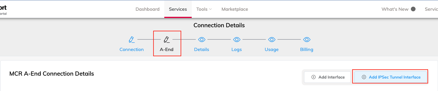 VXC A-End auswählen