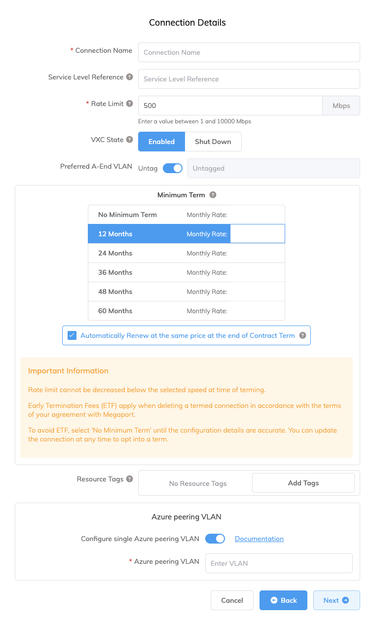 Detalles de la conexión a Azure