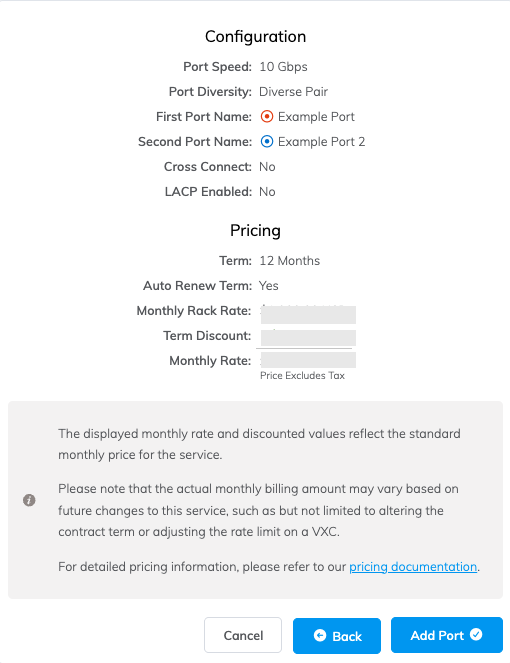 Resumen de creación de Port