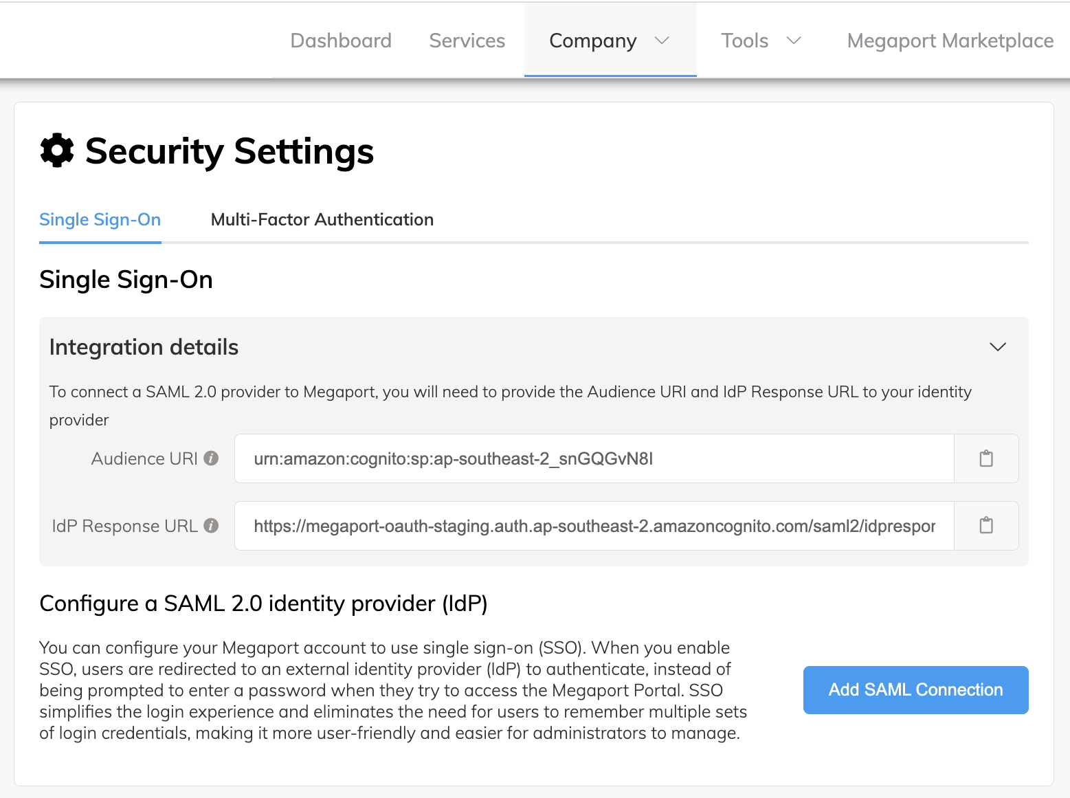 Añadir un proveedor de identidad (IdP) SAML 2.0