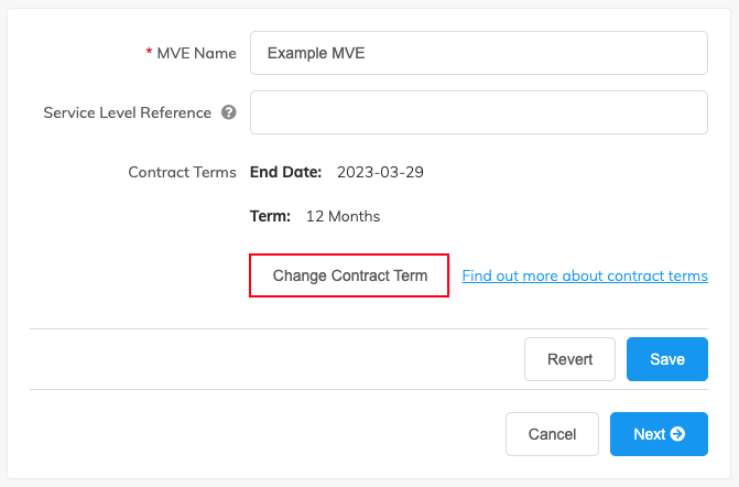 MVE Change Contract