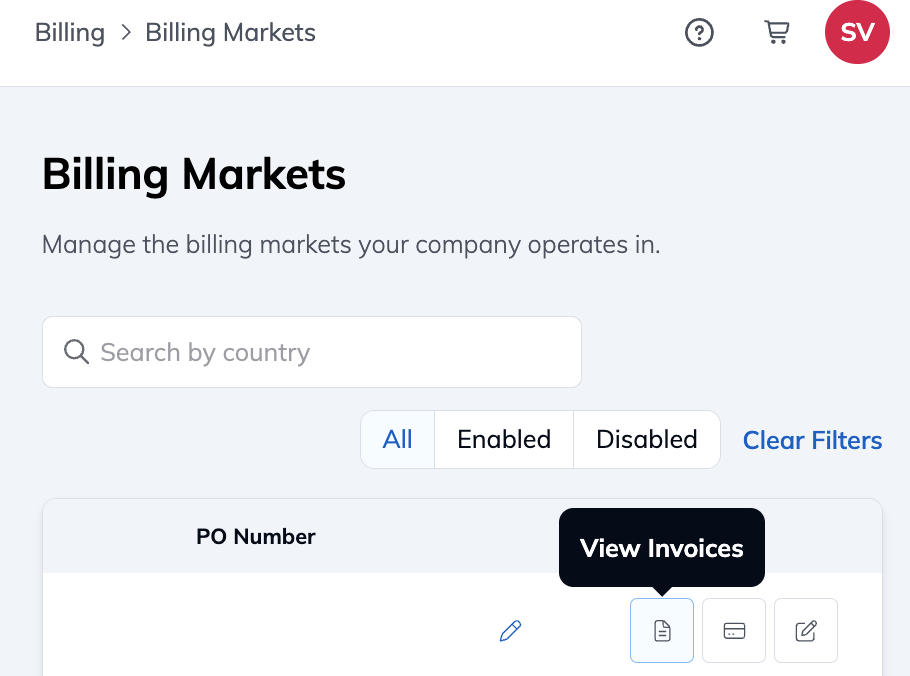 View invoices icon