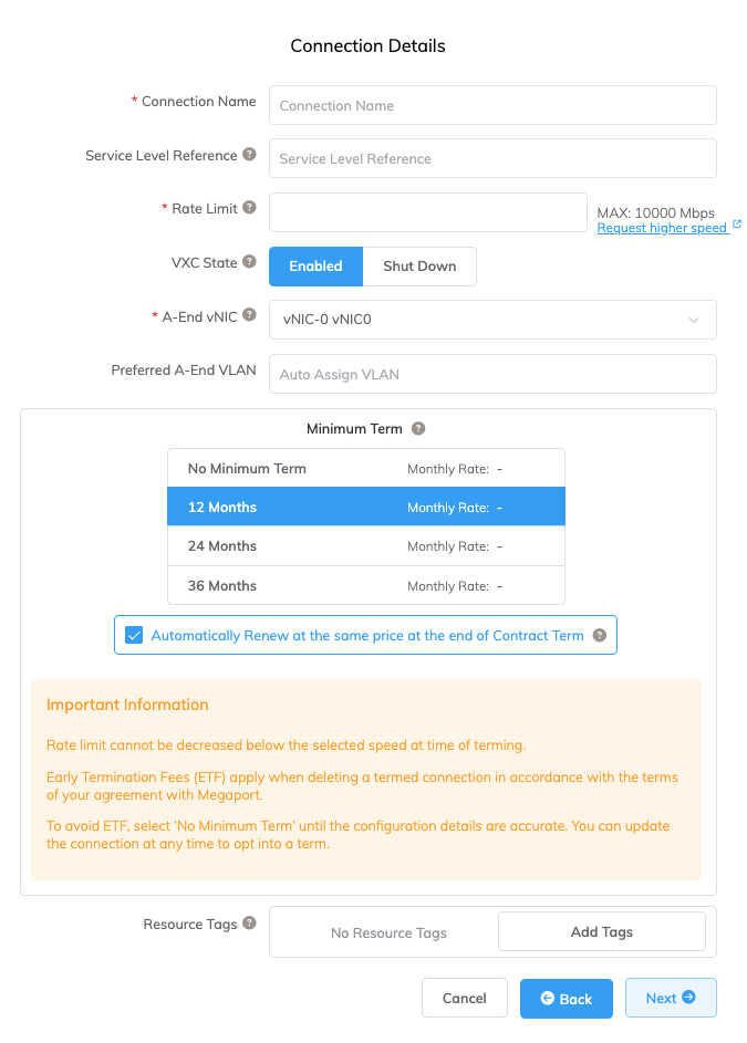 Détails de la connexion