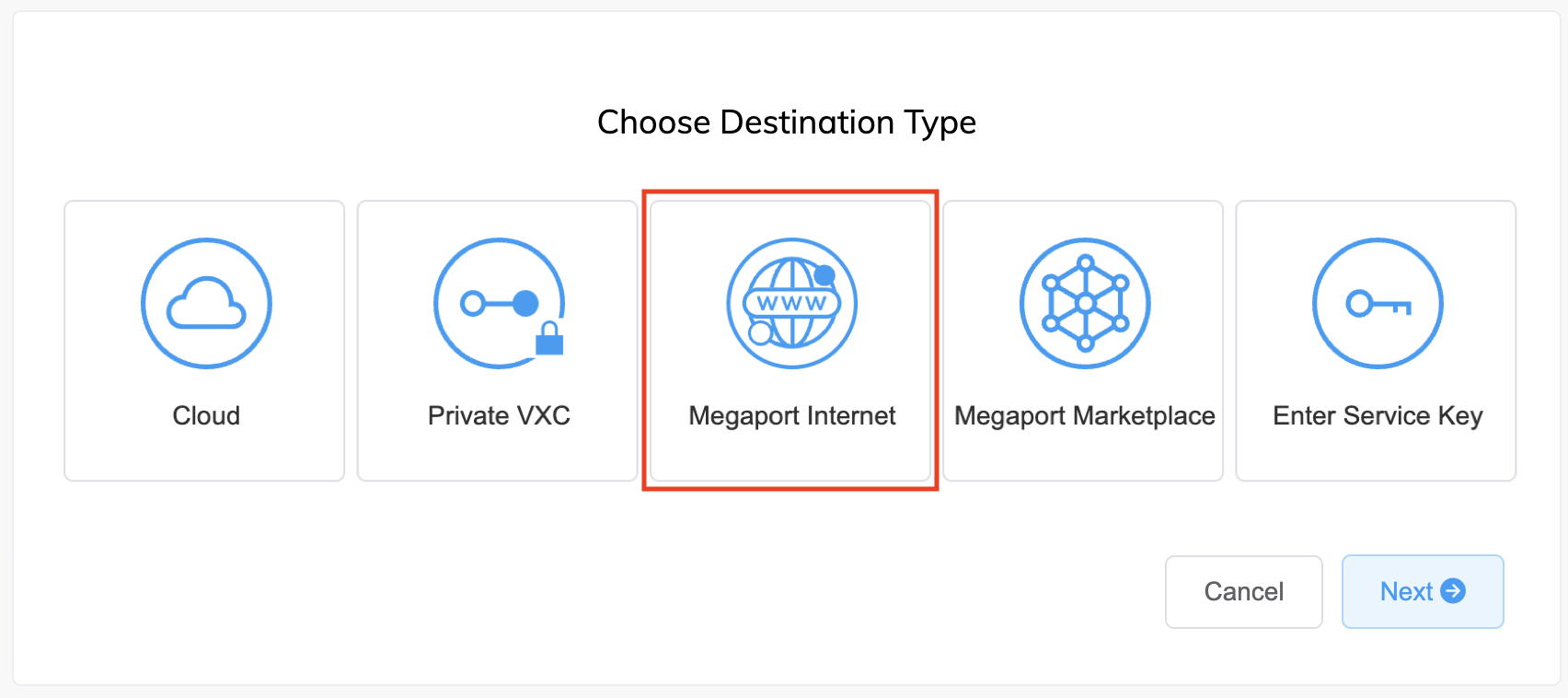 connexion Megaport Internet