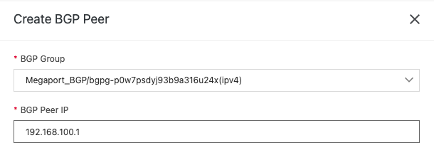 Crea Peer BGP