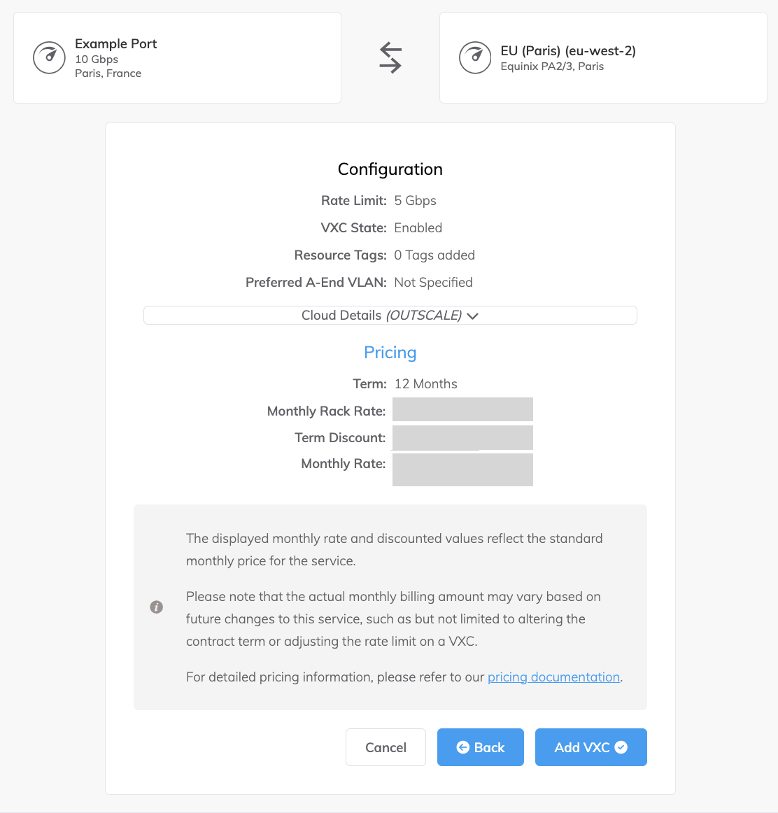 Dettagli connessione 3DS Outscale