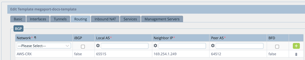 Impostazioni Versa BGP