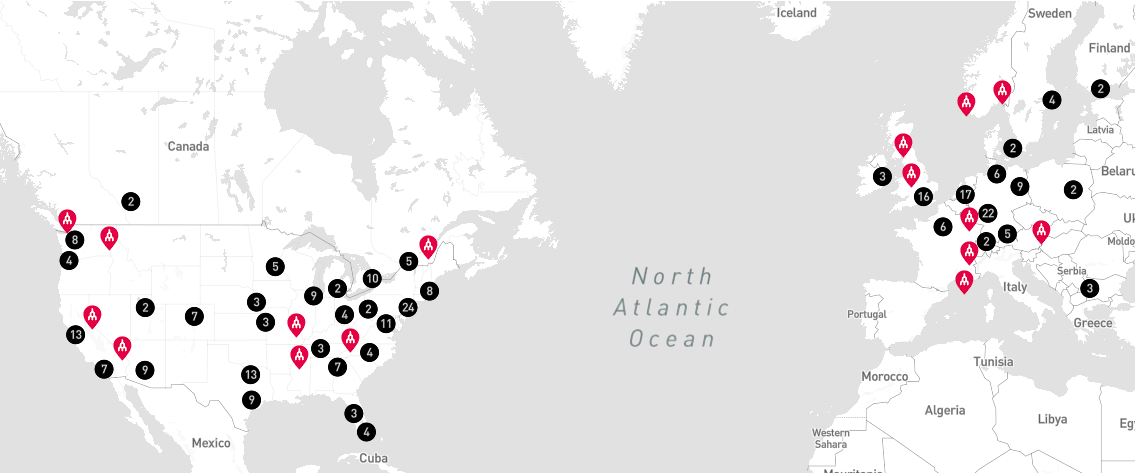 Mappa delle località abilitate