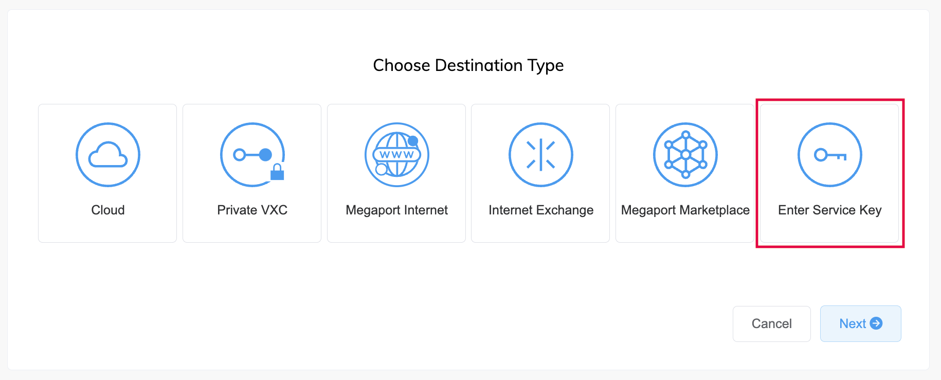 Aggiungi Connessione Tramite Service Key