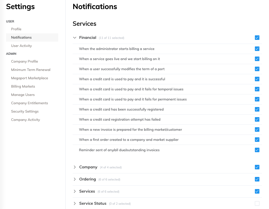 Configura Notifiche Email