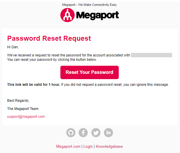 Reset email della password