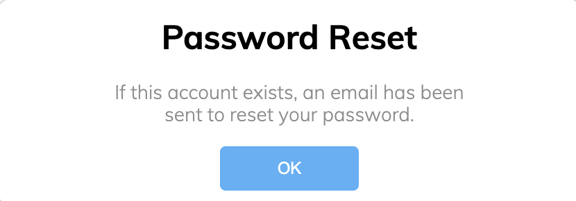 Prompt reset password