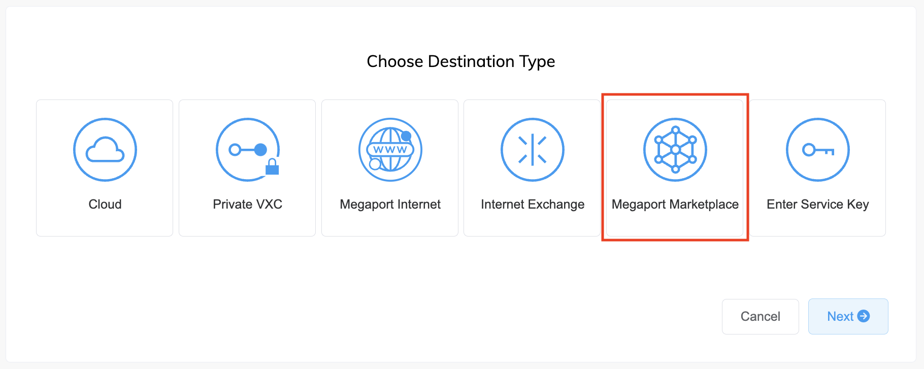 Add Megaport Marketplace Connection