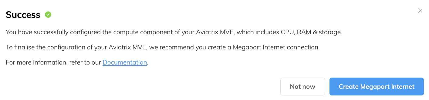 Create Megaport Internet connection