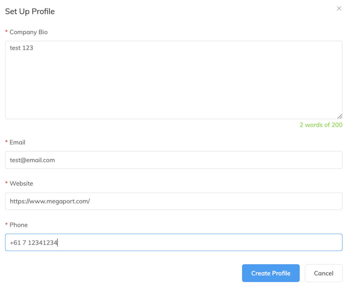 Create Megaport Marketplace Profile
