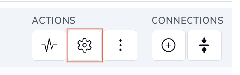 Gear icon for a Port on the Services page