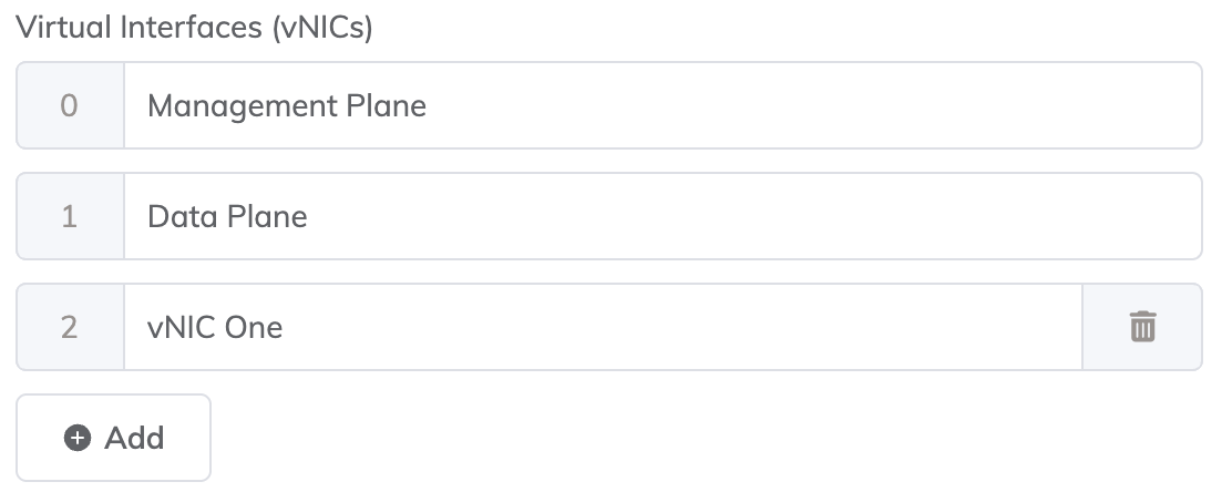 Add name for vNIC