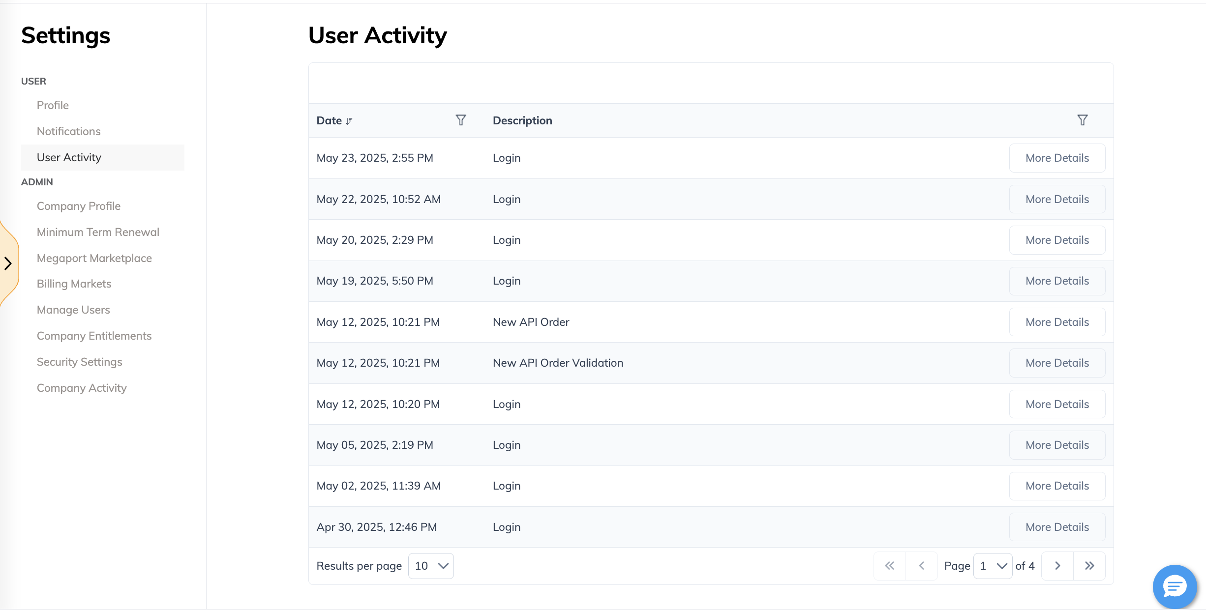 Activity Event Log