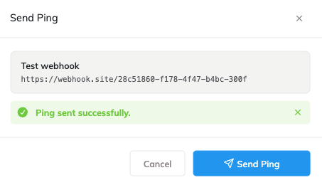 Webhook Test page