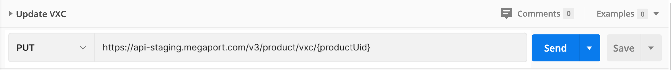 Atualizar VXC solicitação