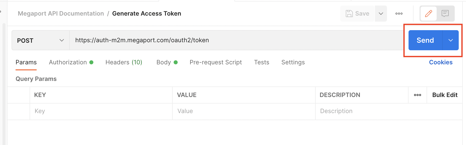 Enviar solicitação de token de acesso