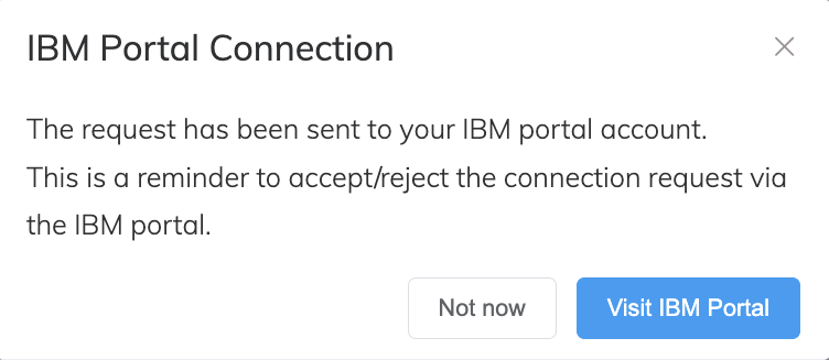 Prompt de Conexão do Portal IBM