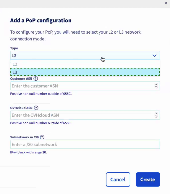 Add a PoP configuration