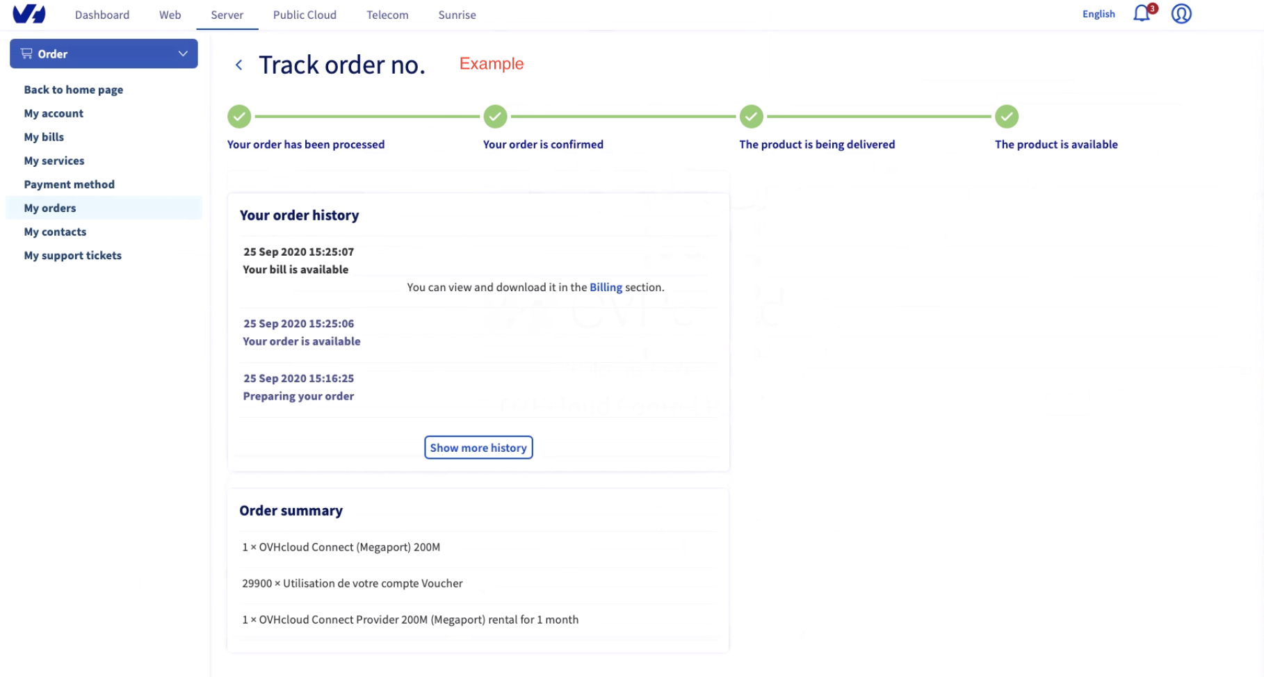 Order details