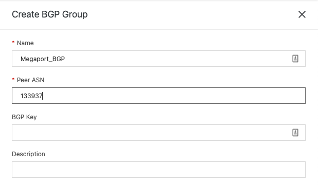 Create BGP Group