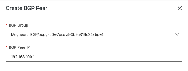 Create BGP Peer