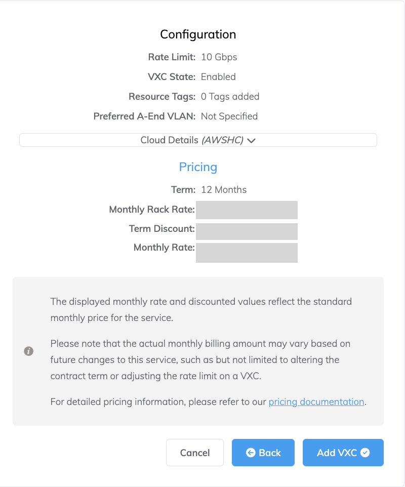 Resumo dos detalhes da conexão