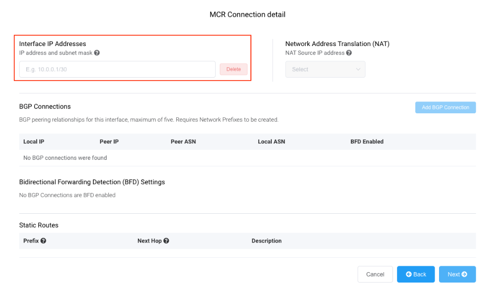 MCR to AWS Interface
