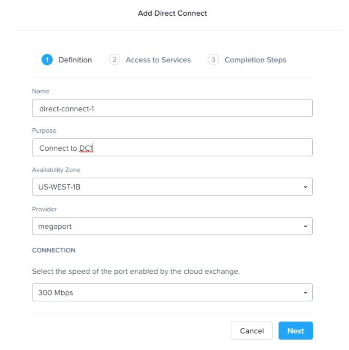Connection details
