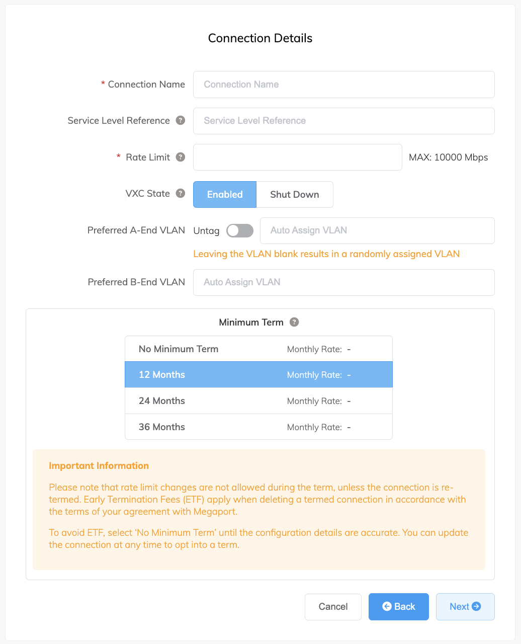 OVHcloud connection details