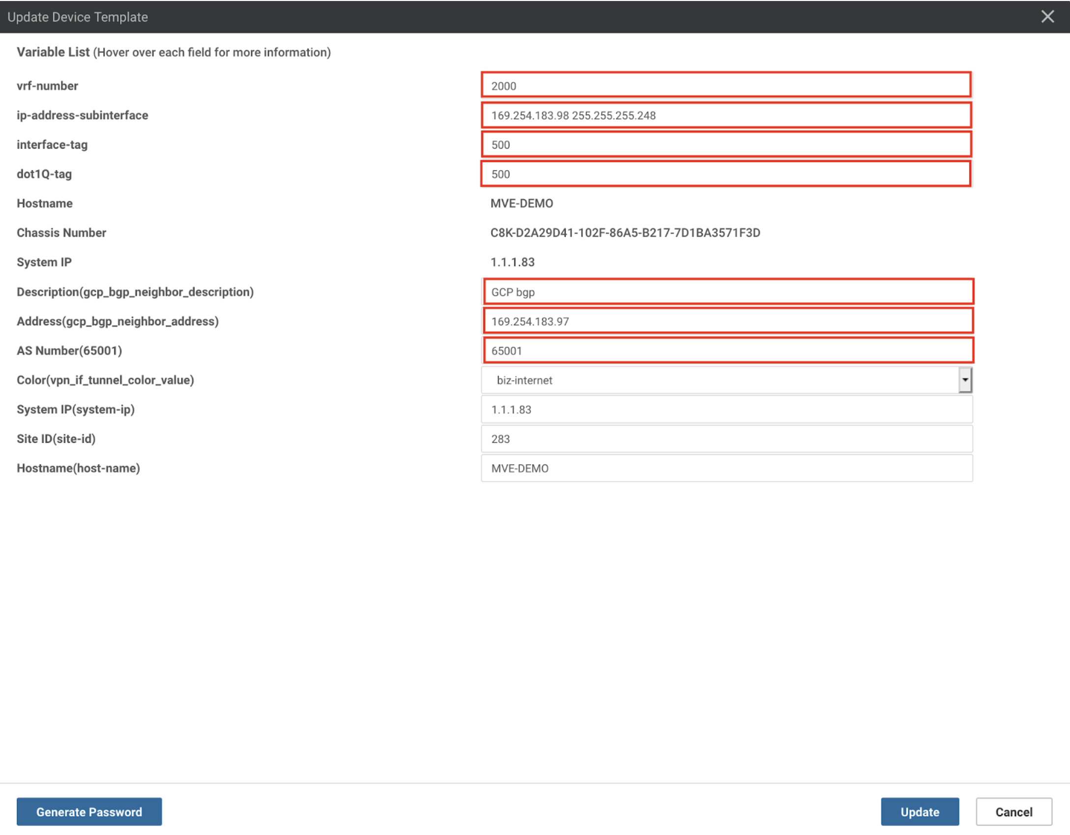 vManage Templates