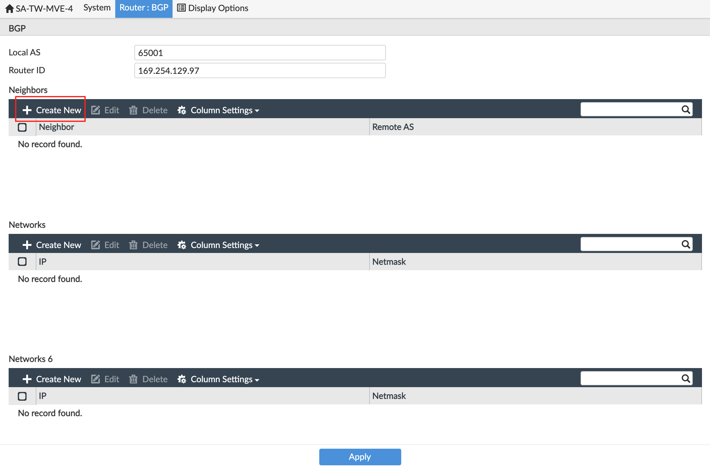 Interface Settings