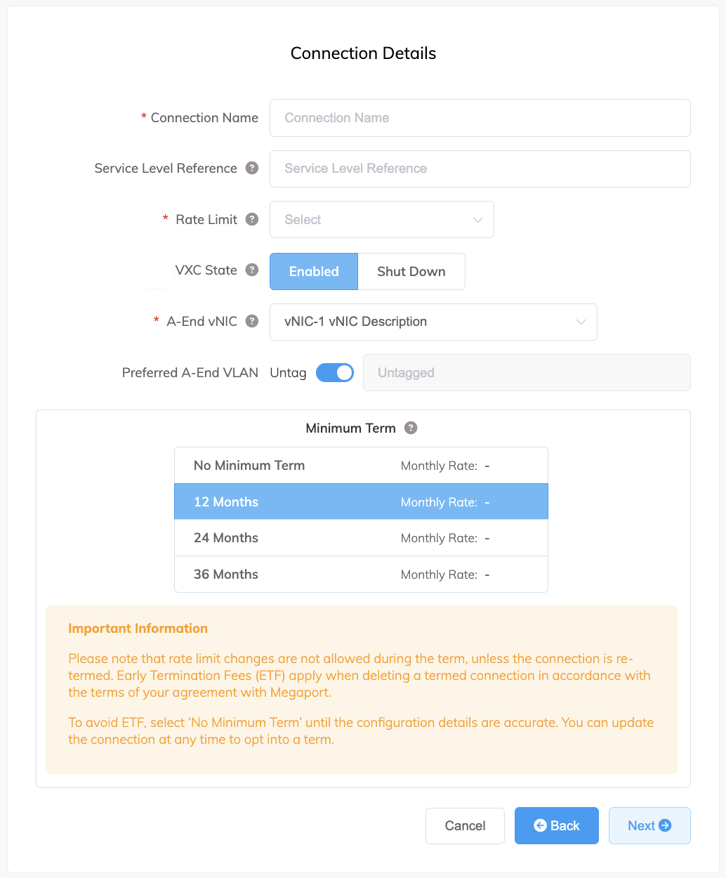 Google connection details