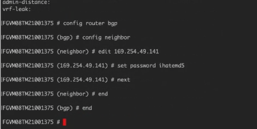 Passos CLI para Configurar BGP