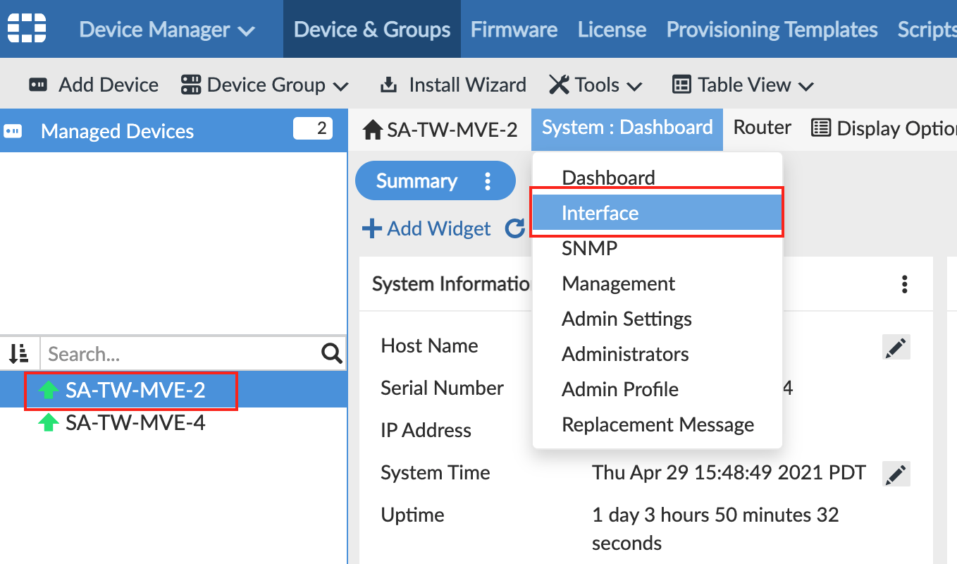 System Interface