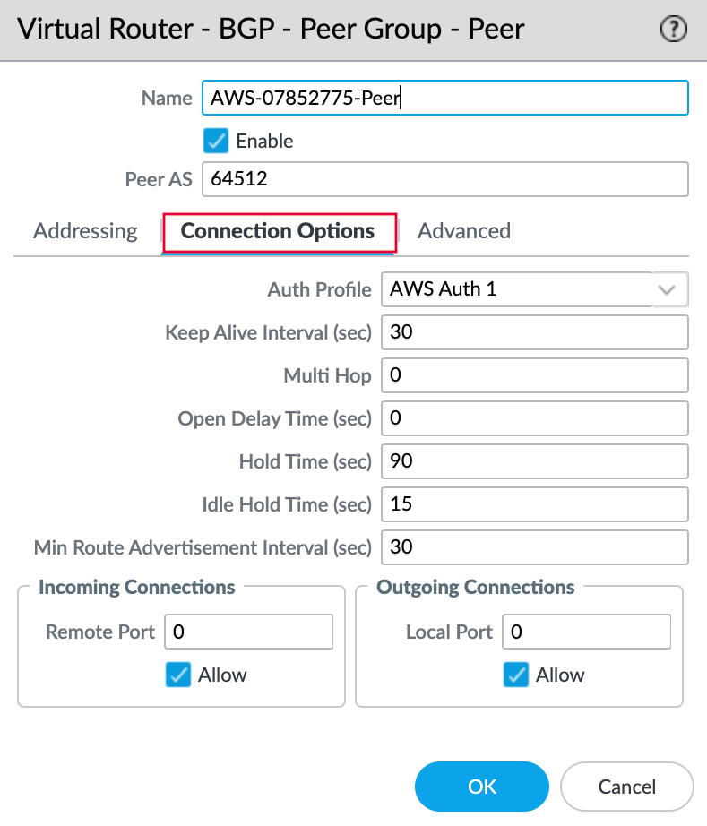 Aba Connection Options