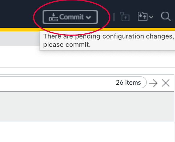 Botão Commit