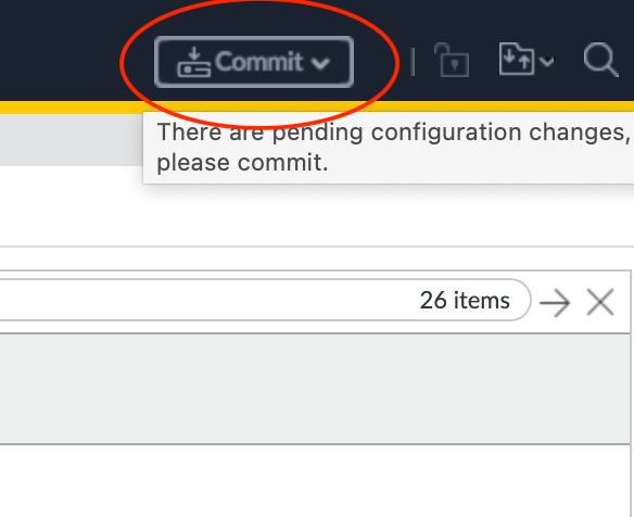 Botão Commit